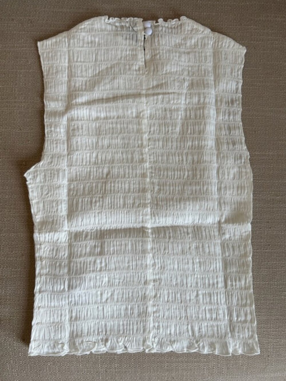 ✨ SALE Reformation Adri Tank Top Small White Stretchy Causal French - Picture 5 of 9